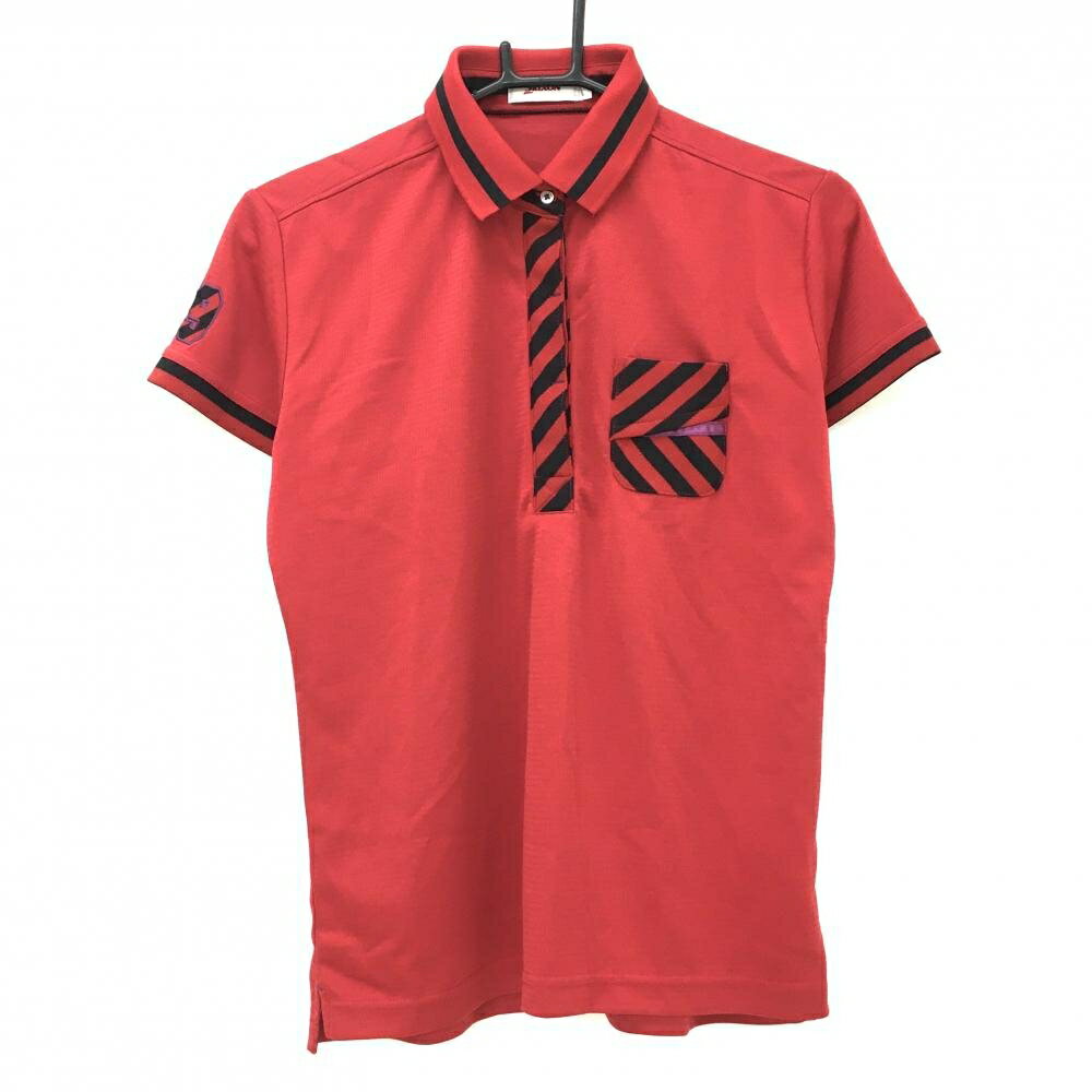 スリクソン半袖ポロシャツレッド×黒...