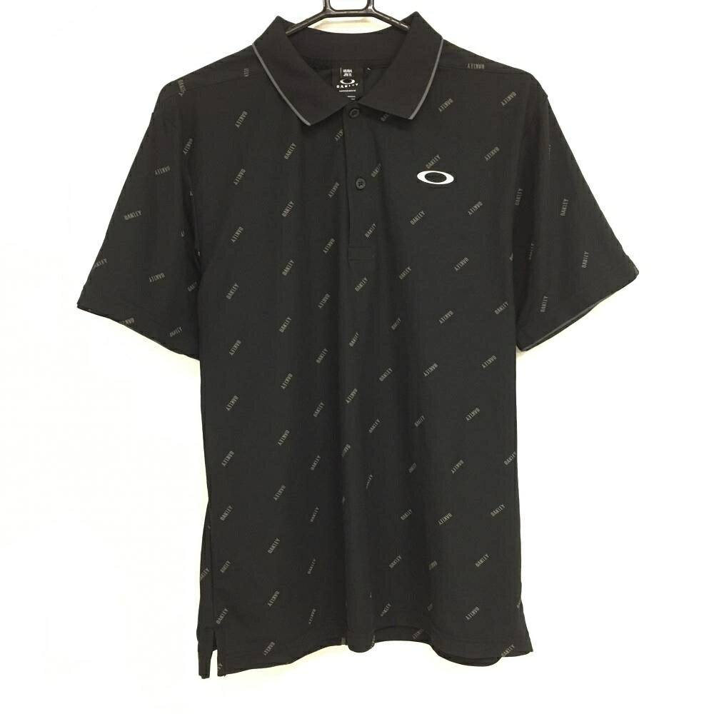 Men'S Wear - 【超美品】オークリー 半袖ポロシャツ 黒×グレー ロゴ総柄 メンズ XL ゴルフウェア Oakley