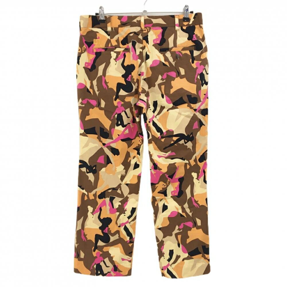ラウドマウス パンツ ブラウン×オレンジ 総柄 女性 メンズ 34×32L ゴルフウェア LOUDMOUTH