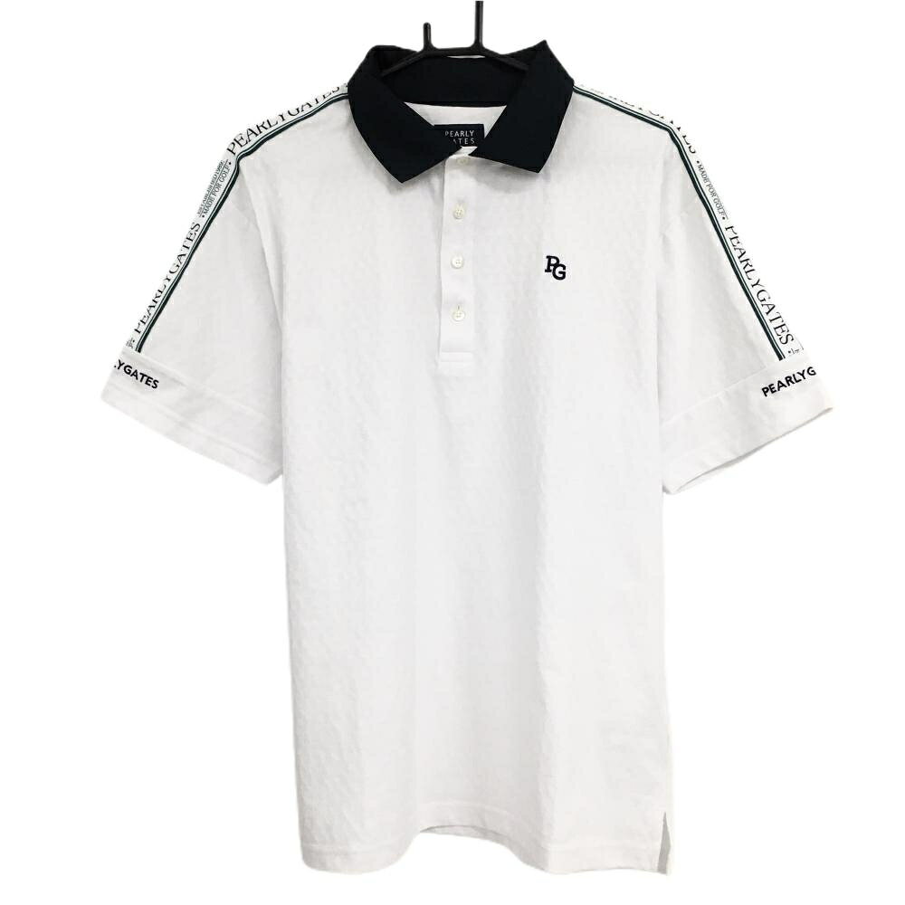 Rakuten - 【美品】パーリーゲイツ 半袖ポロシャツ 白 袖ロゴライン 織生地 メンズ 5(L) ゴルフウェア 2024年モデル PEARLY GATES