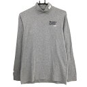 【美品】パーリーゲイツ 長袖ハイネックシャツ 杢グレー 背面プリント メンズ 5(L) ゴルフウェア 2024年モデル PEARLY GATES
