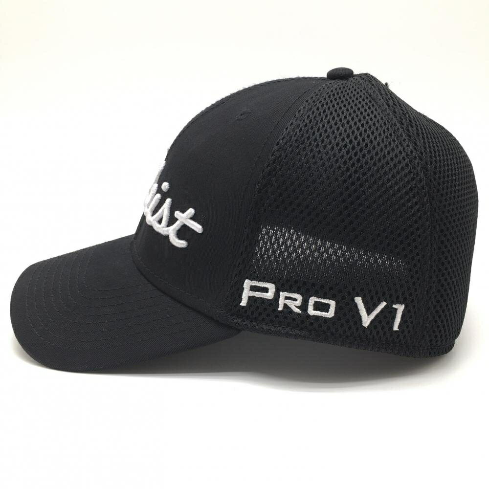 【未使用品】タイトリスト キャップ 黒×白 立体ロゴ フットジョイ ゴルフウェア TITLEIST