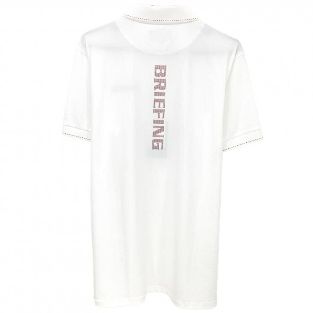 【新品】ブリーフィング 半袖ポロシャツ 白×レッド 背面ロゴ メンズ XL ゴルフウェア 2023年モデル BRIEFING