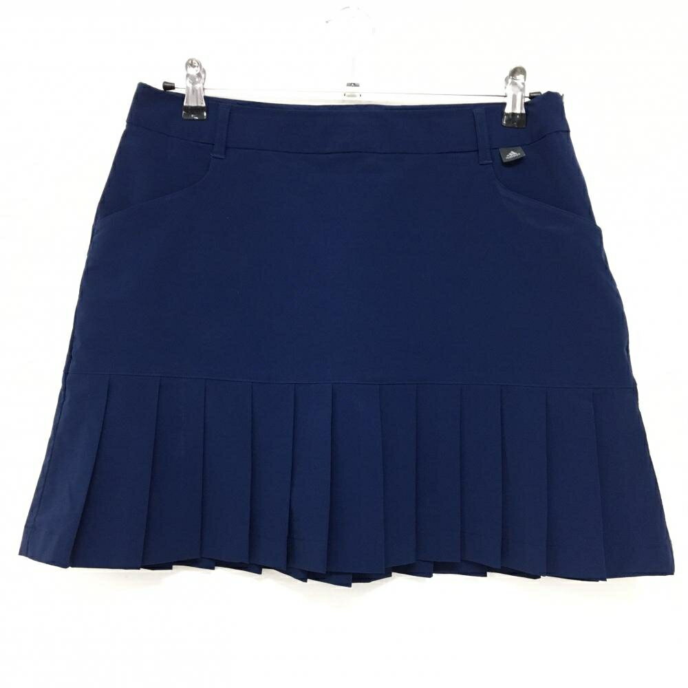 【美品】アディダス スカート ネイビー 裾プリーツ レディース OT ゴルフウェア adidas