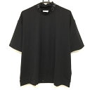 【新品】23区ゴルフ 半袖ハイネックシャツ 黒 ネックロゴ UVケア ストレッチ メンズ LL ゴルフウェア 23区