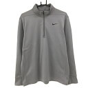 ナイキ 長袖ハイネックシャツ グレー 裏微起毛 ハーフジップ メンズ XL ゴルフウェア NIKE