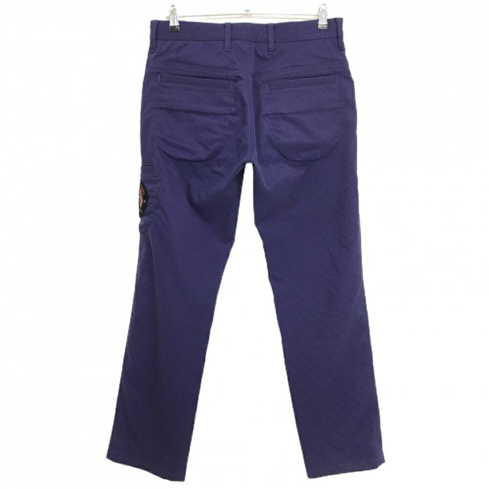 ダンスウィズドラゴン パンツ パープル 総柄 ロゴレッド メンズ 2(M) ゴルフウェア Dance With Dragon