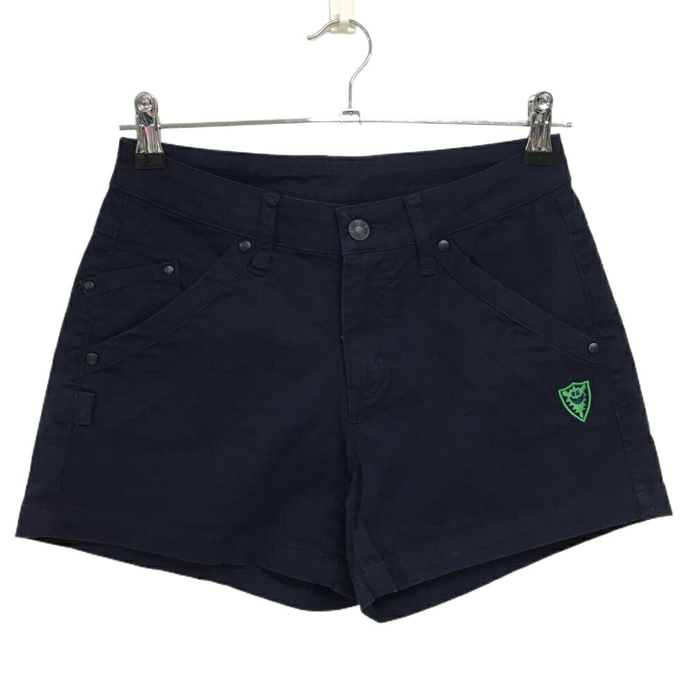 パーリーゲイツ ショートパンツ ネイビー ロゴグリーン ストレッチ レディース 0(S) ゴルフウェア PEARLY GATES