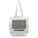 【当店ポイント5倍!スーパーセル期間中限定】【美品】ジャックバニー トートバッグ 白×黒 ロゴプリントゴルフ Jack Bunny