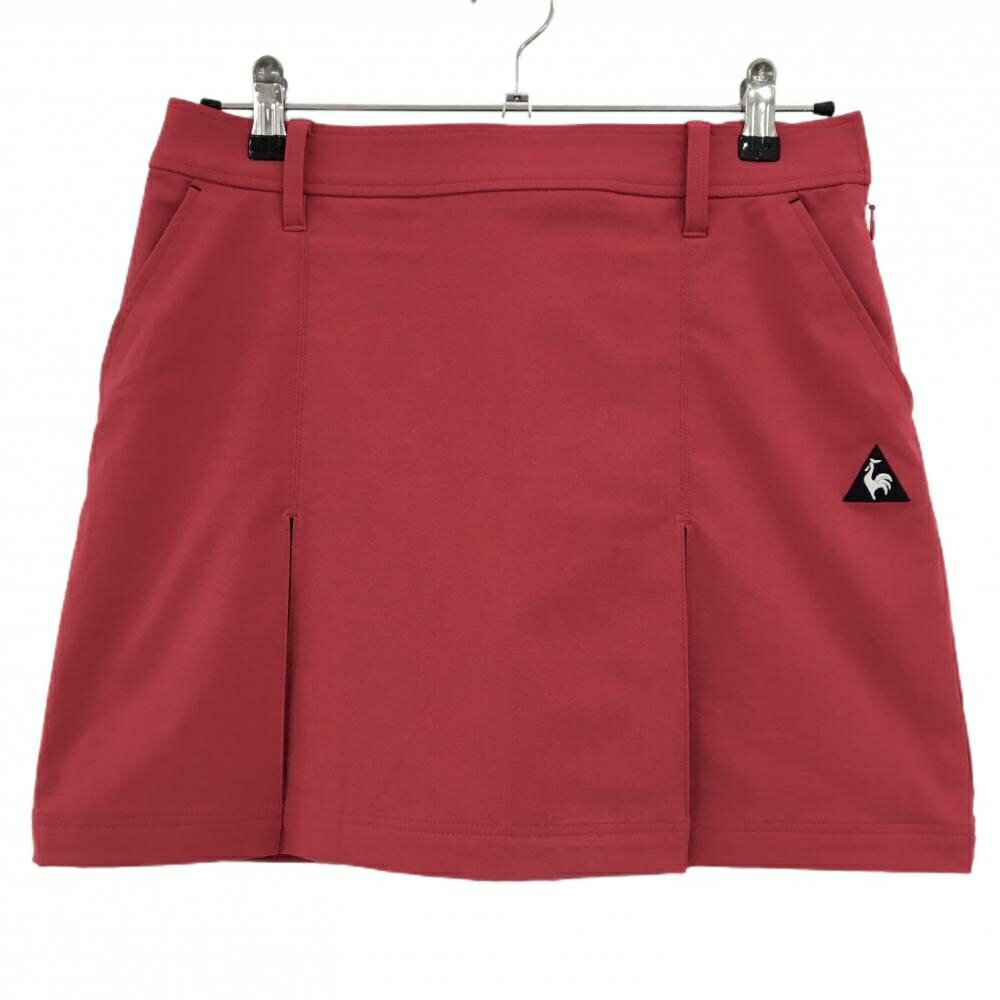 【美品】ルコックゴルフ スカート ピンク×ネイビー ウエスト後ろゴム ストレッチ レディース 11(L) ゴ..
