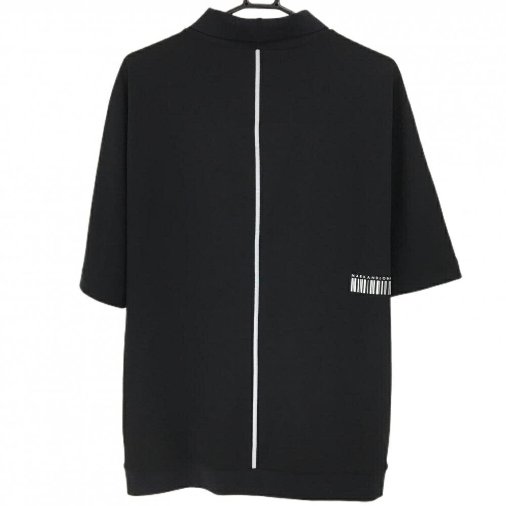 【新品】マークアンドロナ 襟付き半袖シャツ 黒 胸ポケット CODE メンズ 48(L) ゴルフウェア MARK＆LONA