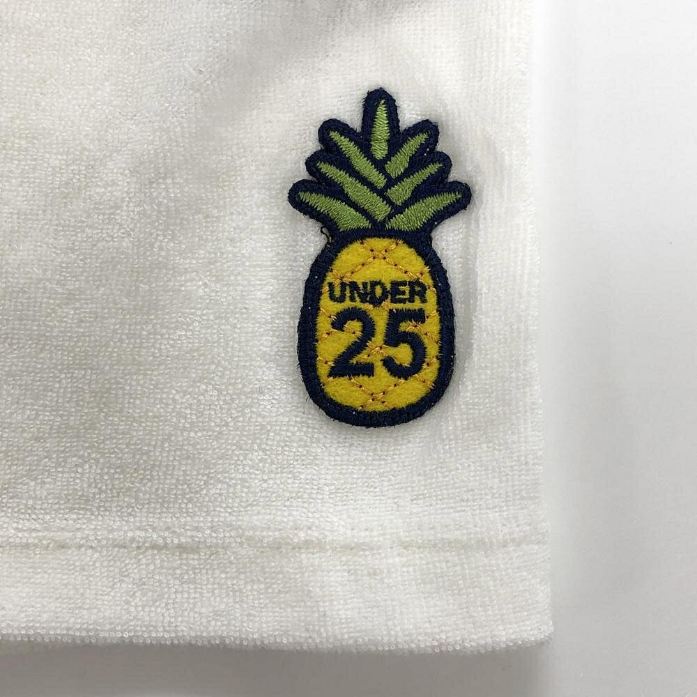 【美品】サマンサタバサUNDER25 半袖ポロシャツ 白×ピンク パイル地 襟裏ボーダー レディース M ゴルフウェア Samantha Thavasa