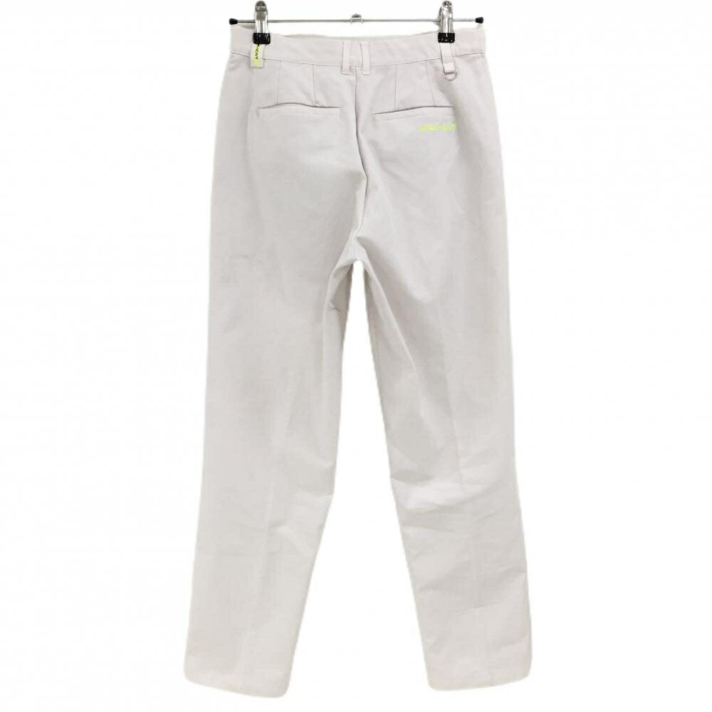 ビバハート パンツ 白系 ロゴ蛍光イエロー ストレッチ レディース 40(M) ゴルフウェア VIVA HEART