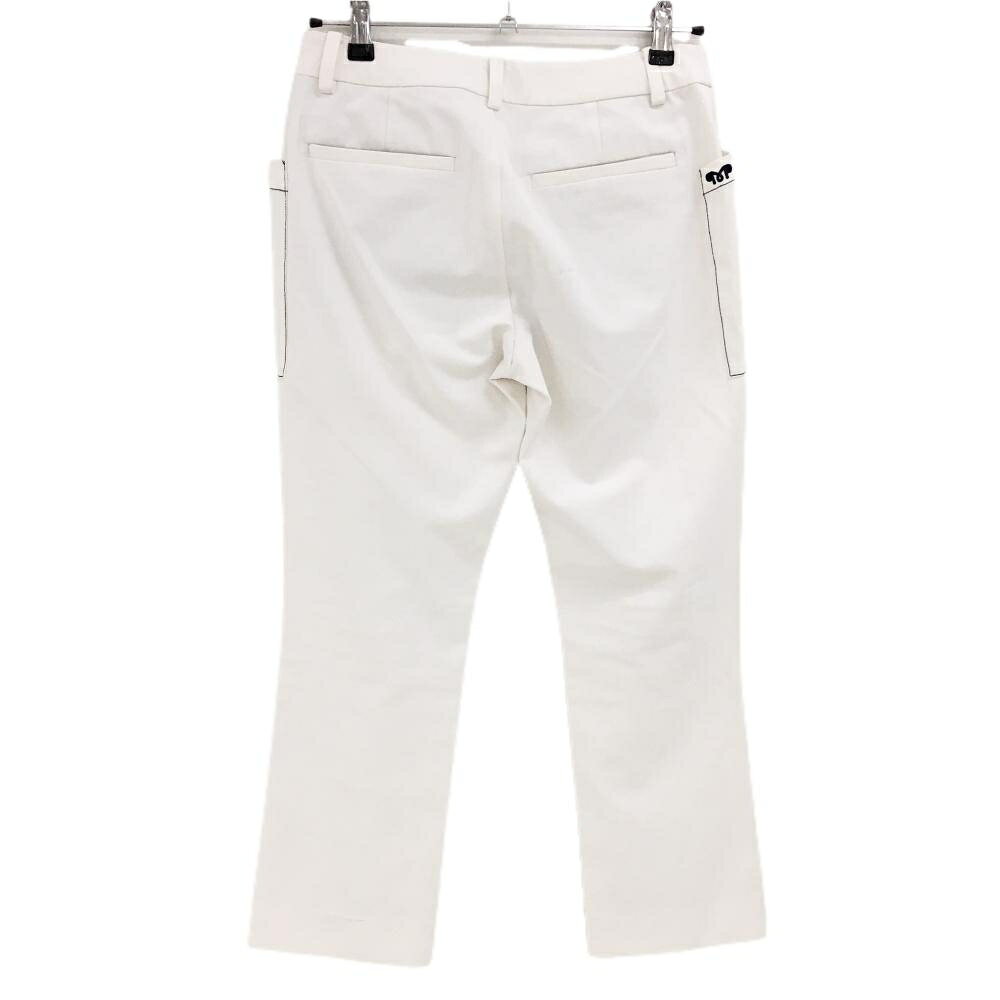 ムニタルプ パンツ 白 ステッチ黒 ヒールクリーク レディース 40(M) ゴルフウェア Heal Creek