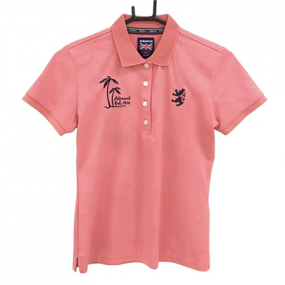 アドミラル半袖ポロシャツピンク地模...