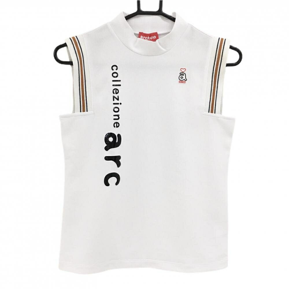 アルチビオ ノースリーブハイネックシャツ 白 袖口ライン レディース 36(S) ゴルフウェア archivio