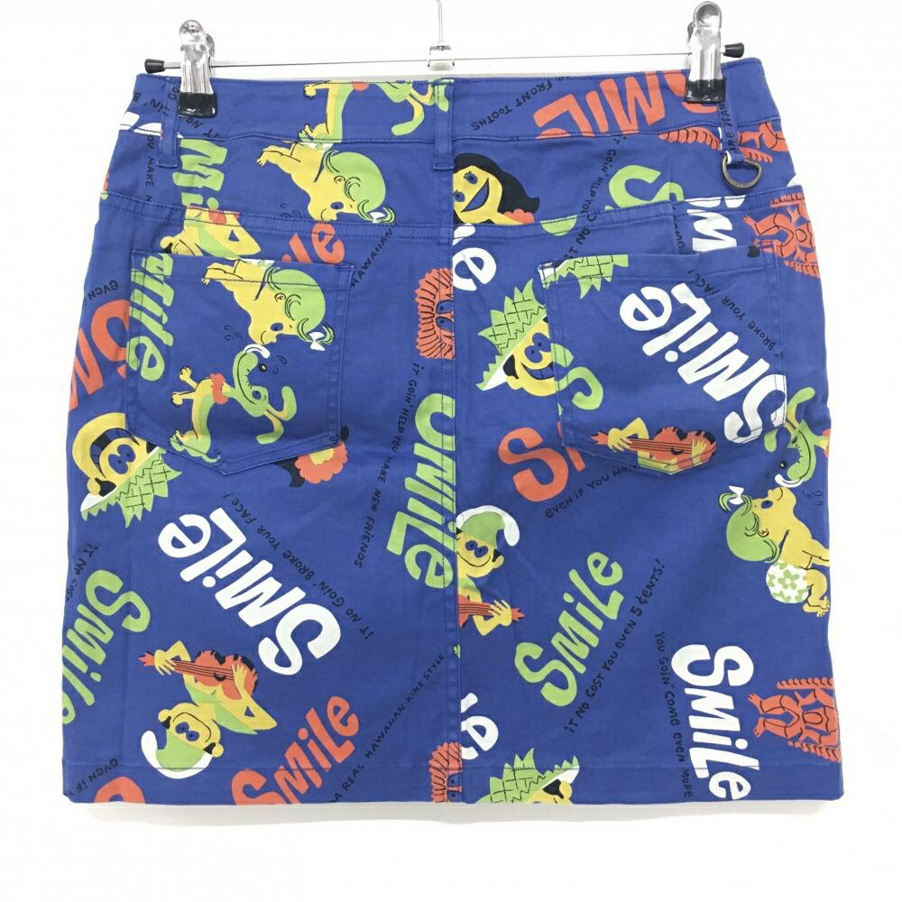 【美品】ビームスゴルフ×SUNSURF スカート ブルー系×レッド×ライトグリーン 総柄 レディース L ゴルフウェア BEAMS GOLF