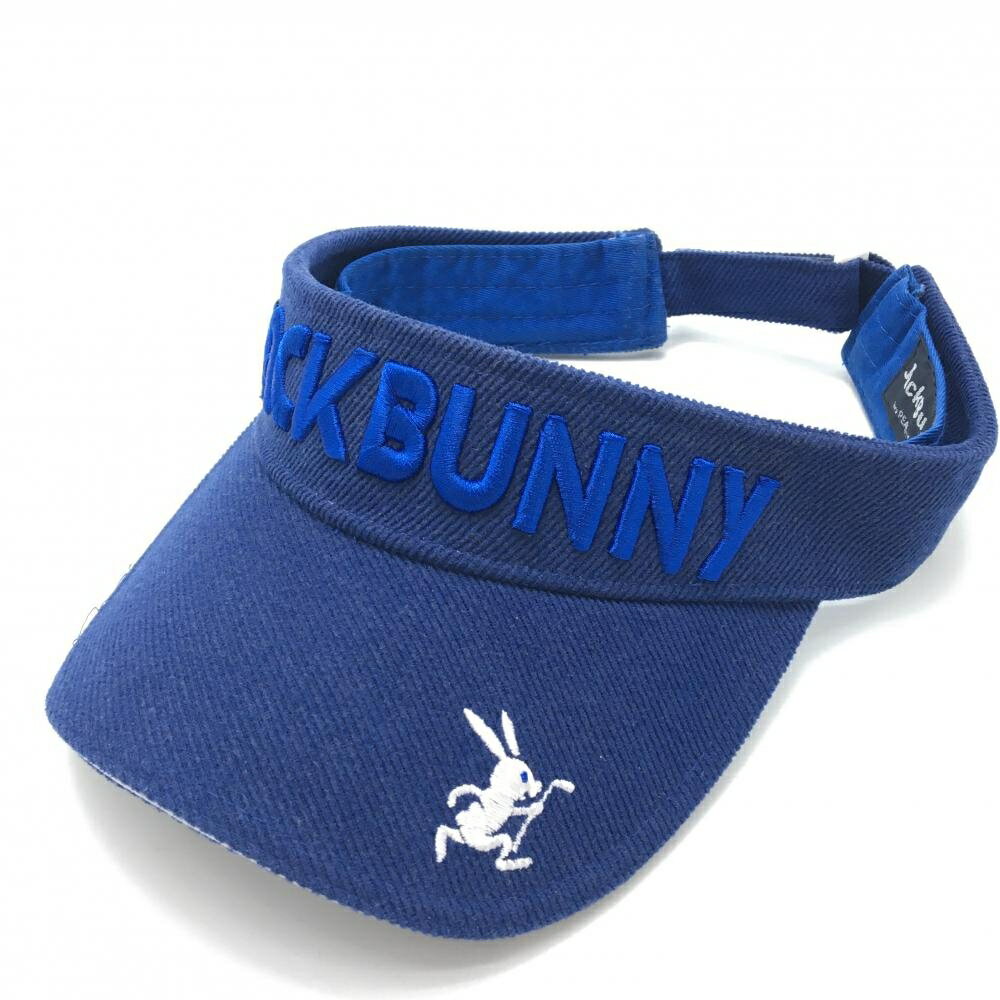 Men'S Wear - 【美品】ジャックバニー サンバイザー ネイビー×ブルー コーデュロイ 立体ロゴ ゴルフウェア Jack Bunny