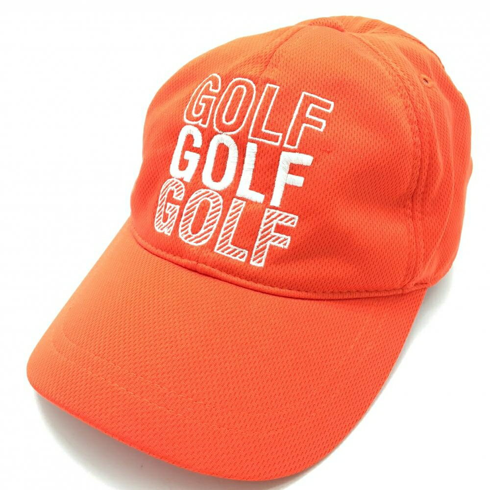 【超美品】ジャックバニー キャップ レッドオレンジ ロゴ刺しゅう ゴルフウェア Jack Bunny