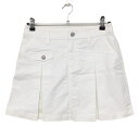 【当店ポイント5倍!スーパーセル期間中限定】ジャックバニー ボックスプリーツスカート 白×ネイビー バックロゴ レディース 1(M) ゴルフウェア Jack Bunny