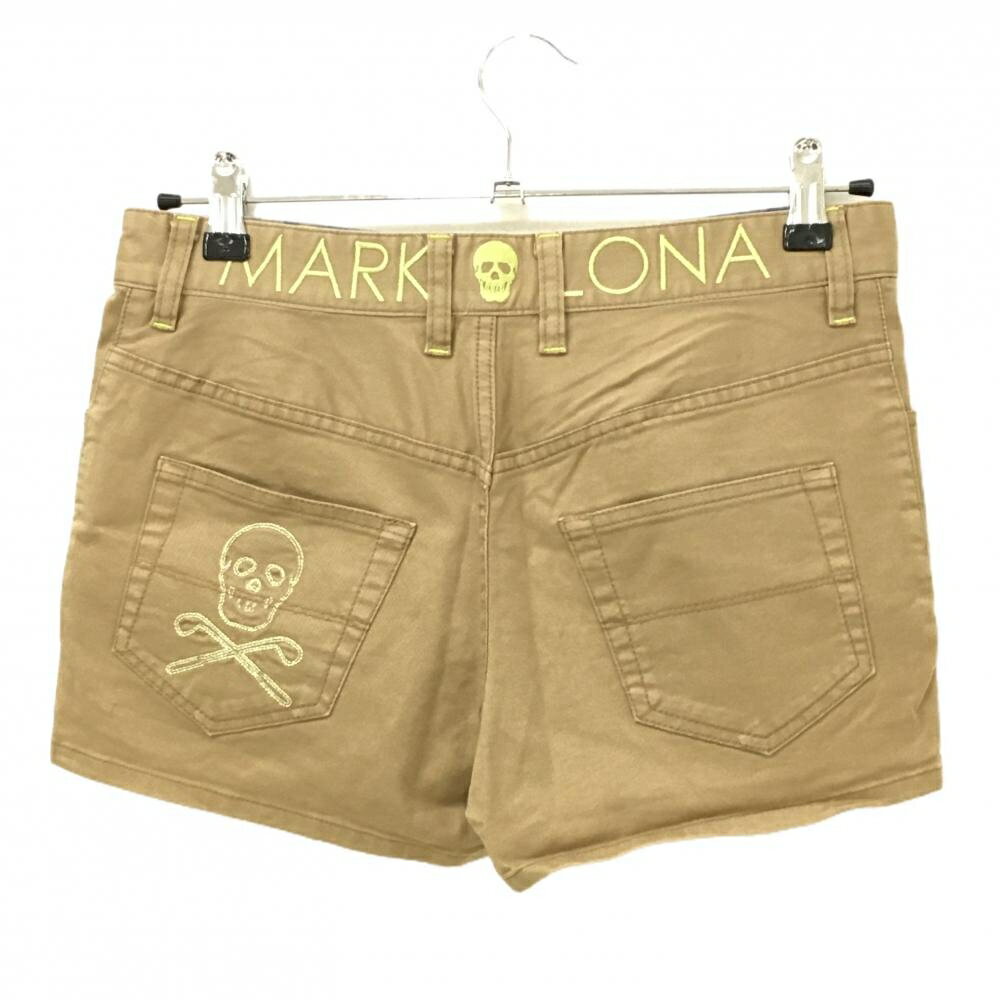 マークアンドロナ ショートパンツ ベージュ ストレッチ スカル レディース M ゴルフウェア MARK＆LONA