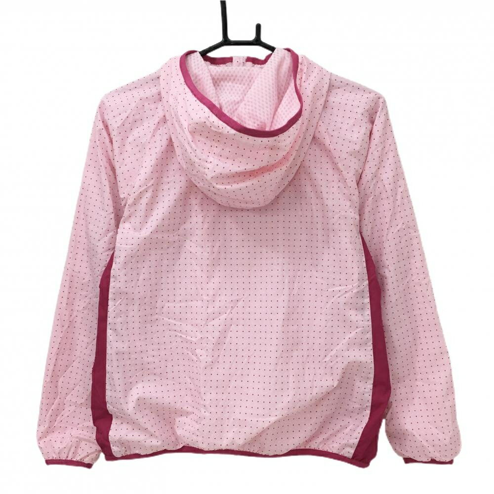 【美品】ナイキ ジップパーカー ピンク×白 ドット 裏地付き パーカー ジャケット レディース M ゴルフウェア NIKE