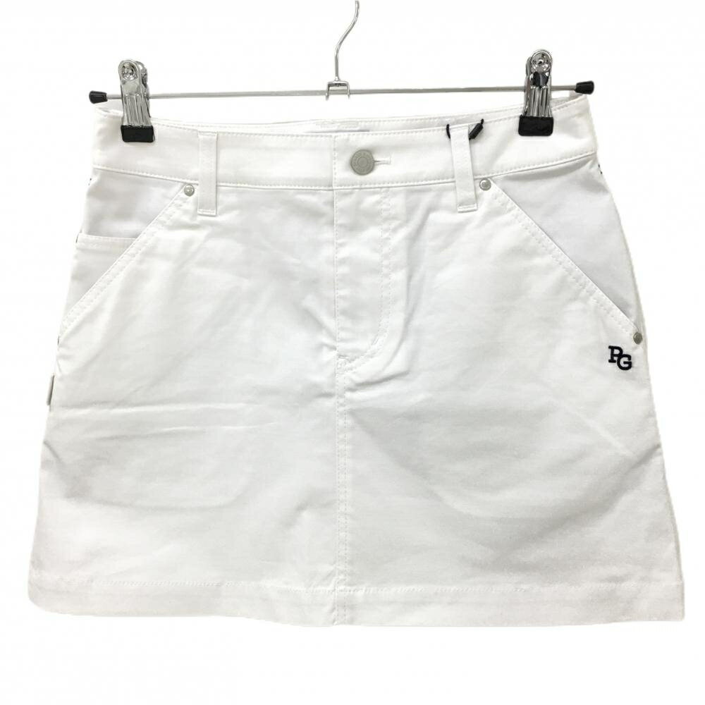 【新品】パーリーゲイツ スカート 白×ネイビー ロゴ刺しゅう レディース 0(S) ゴルフウェア PEARLY GATES