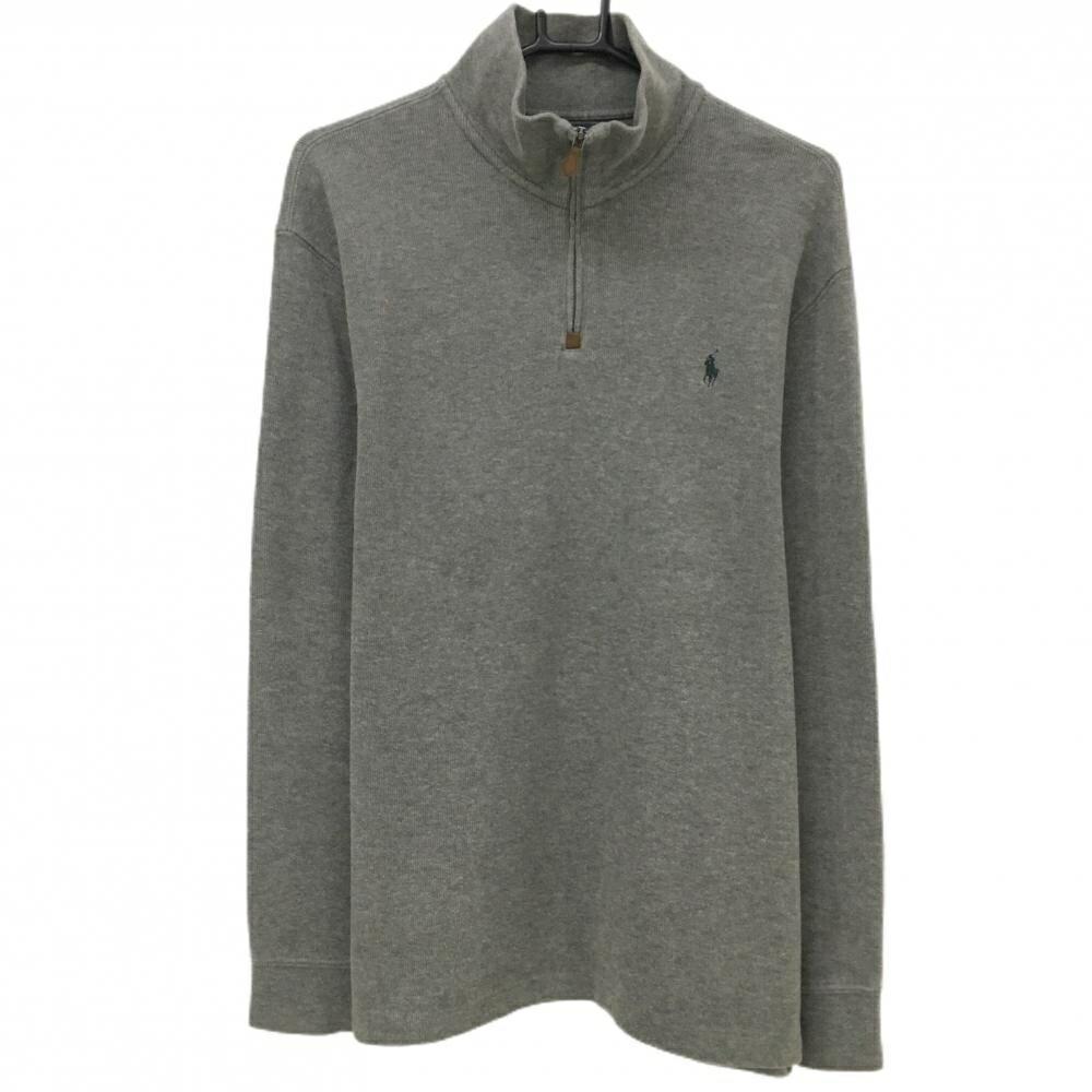 ポロbyラルフローレン セーター グレー ポニー刺しゅう コットン100％ メンズ XL ゴルフウェア Ralph L..