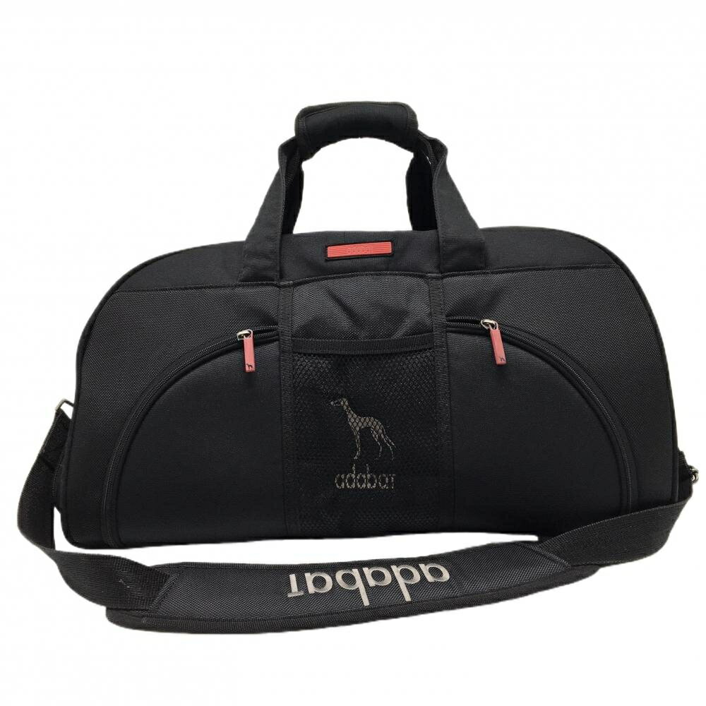 アダバット ボストンバッグ 黒 内外ポケット ショルダーストラップ付ゴルフ adabat