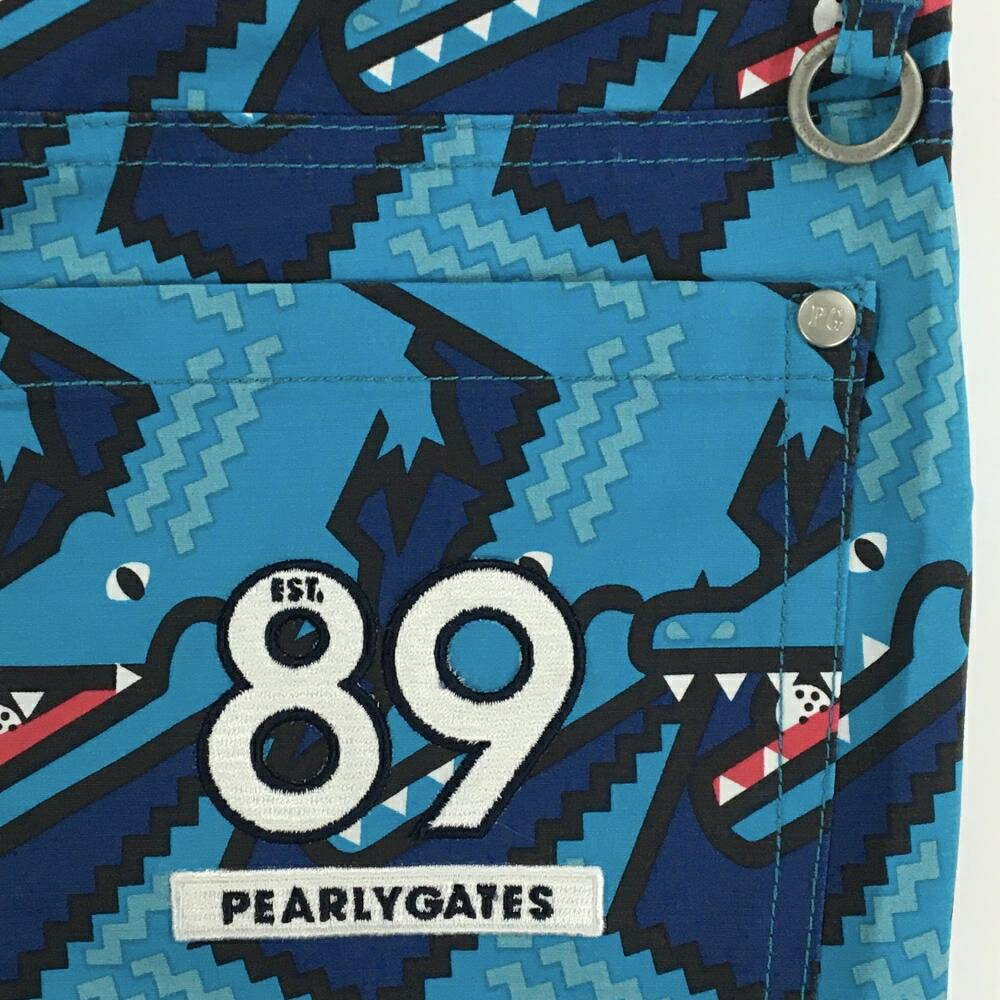 【新品】パーリーゲイツ パンツ ネイビー×ブルー ワニ柄 ロゴ刺しゅう 接触冷感 レディース 00(XS) ゴルフウェア PEARLY GATES