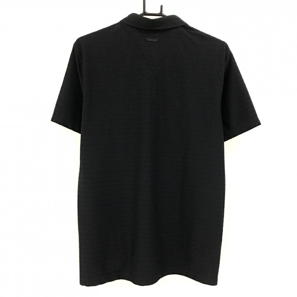 【美品】セントアンドリュース 半袖ポロシャツ 黒 総柄ジャガード ロゴ刺しゅう メンズ L ゴルフウェア 2025年モデル St ANDREWS