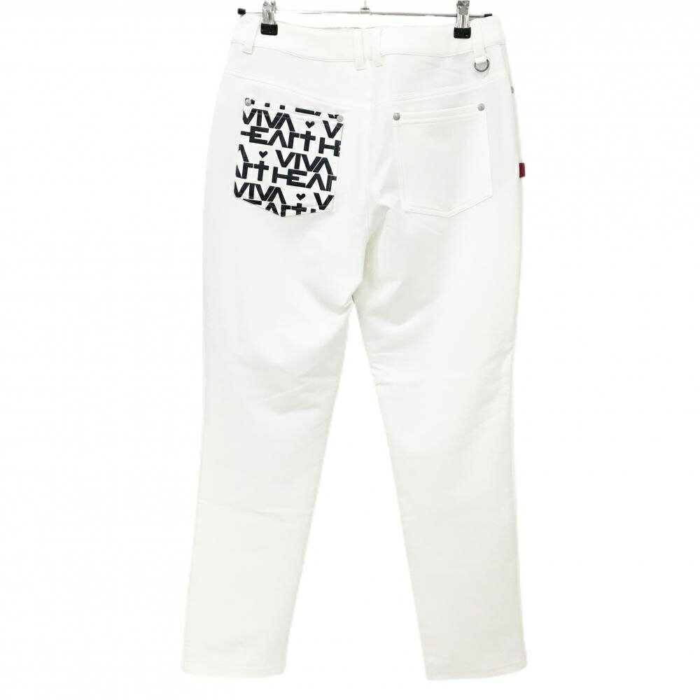 【新品】ビバハート パンツ 白 無地 ポケットロゴ レディース 42 ゴルフウェア VIVA HEART