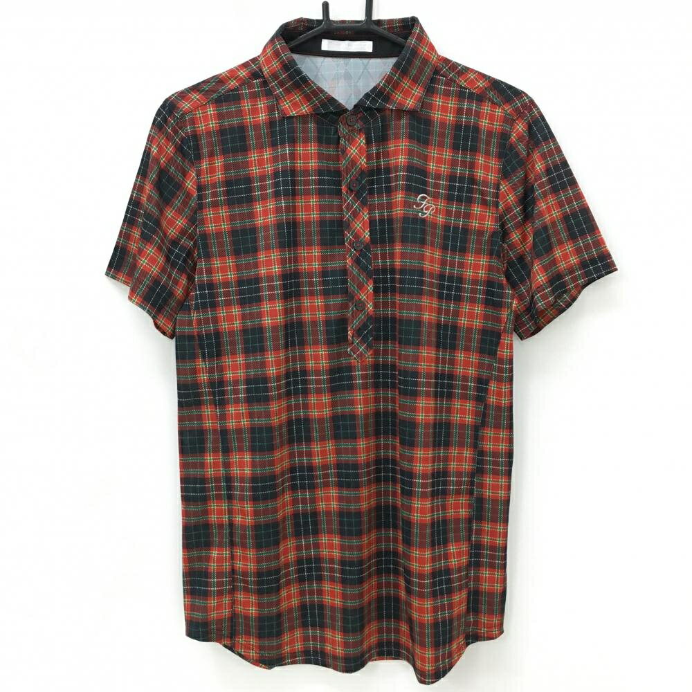 Other - 【超美品】フェアリーパウダー 半袖ポロシャツ レッド×黒×グリーン チェック メンズ 2(M) ゴルフウェア FAIRY POWDER