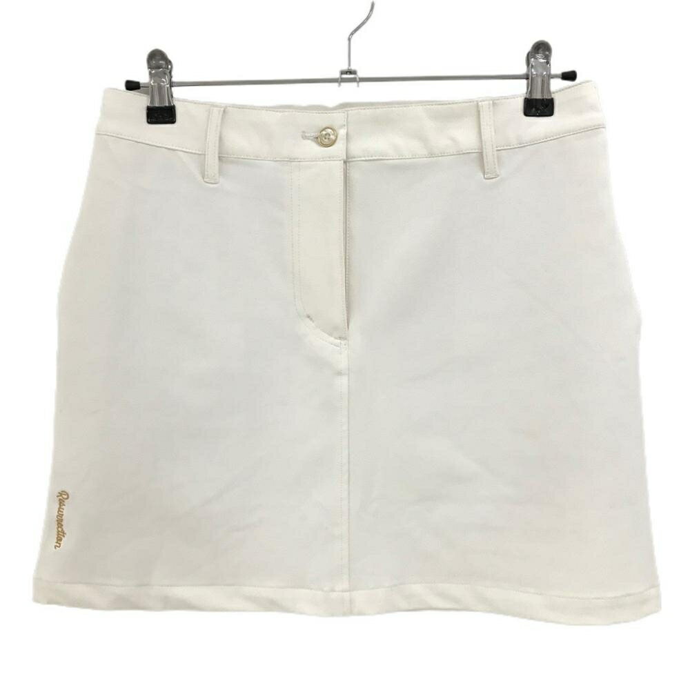 【美品】レザレクション ストレッチスカート アイボリー 撥水 レディース M ゴルフウェア Resurrection