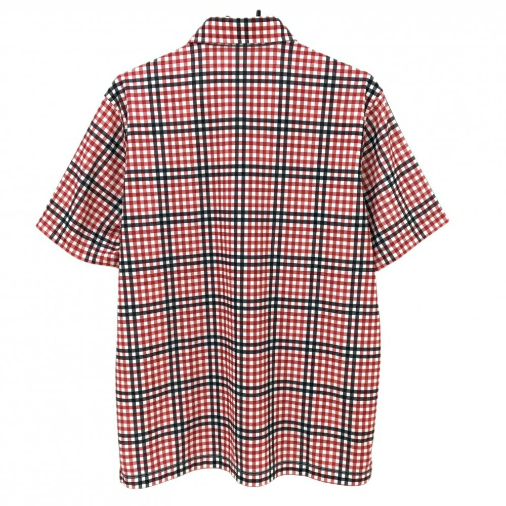 【超美品】ナイキ 半袖ポロシャツ レッド×黒×白 チェック メンズ L ゴルフウェア NIKE