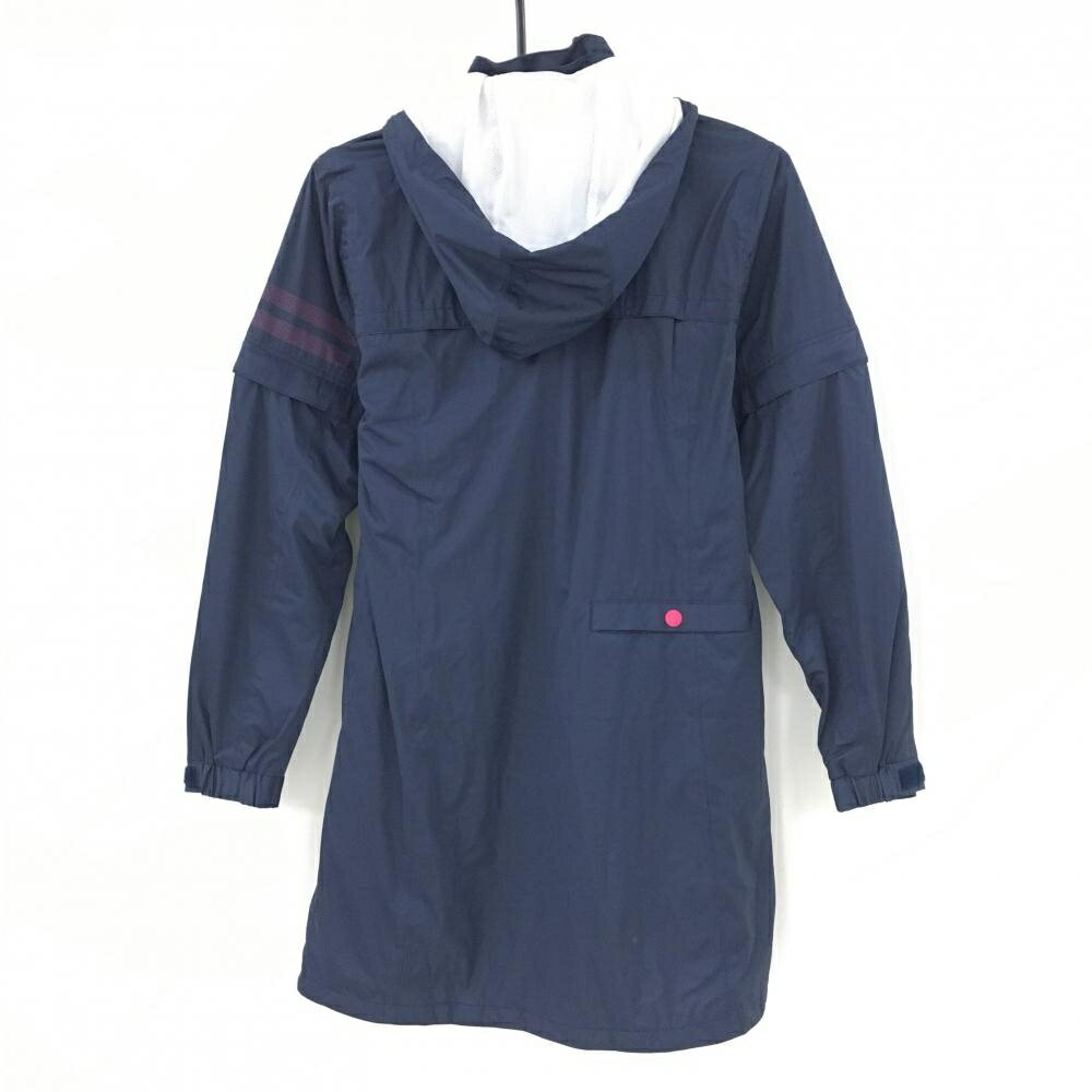 【超美品】キャロウェイ 4WAYレインワンピース ネイビー×ピンク 裏地メッシュ レディース S ゴルフウェア Callaway