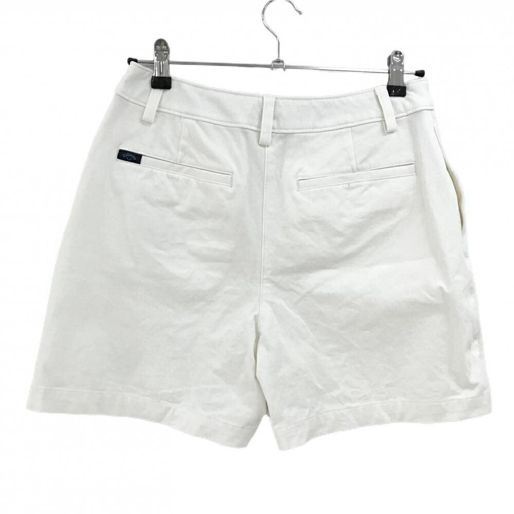 キャロウェイ キュロットスカート 白×黒 パイピングライン ストレッチ ロゴ刺しゅう レディース L ゴルフウェア Callaway