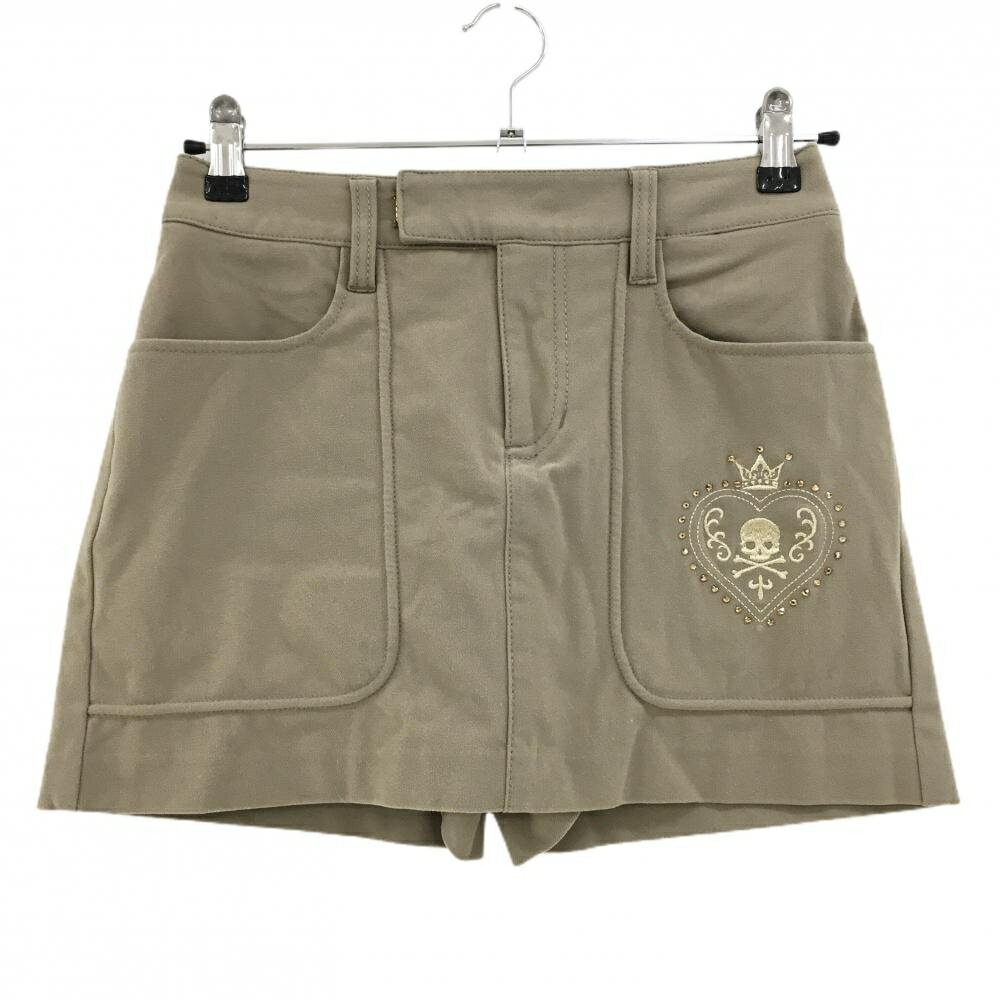 【美品】ダンスウィズドラゴン キュロットスカート ダークベージュ ストレッチ 起毛素材 レディース 1(..