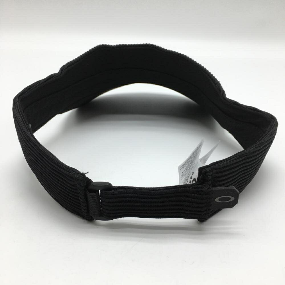 【超美品】オークリー サンバイザー 黒×ライトブルー 立体ロゴ刺しゅう 58cm(ONE SIZE) ゴルフウェア Oakley
