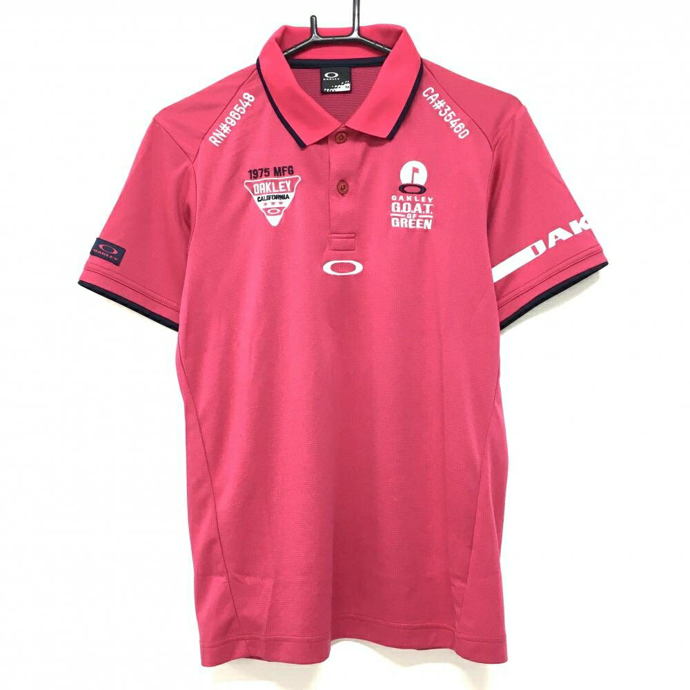 オークリー半袖ポロシャツレッドピン...
