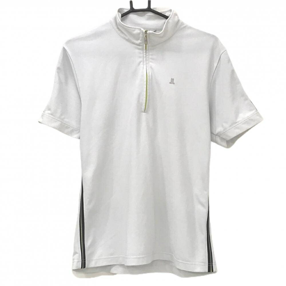 Rakuten - ランバンスポール 半袖ハイネックシャツ 白 ハーフジップ サイドライン メンズ 40(L) ゴルフウェア LANVIN SPORT