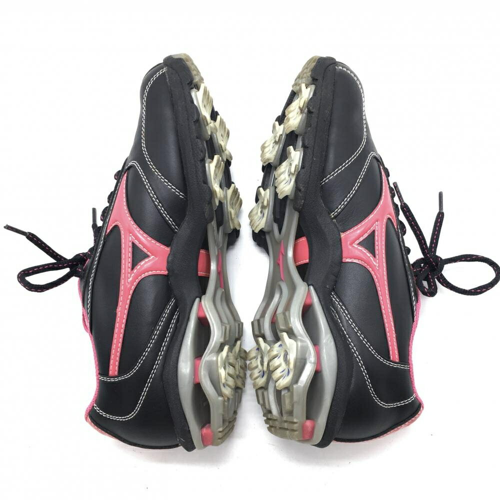 【美品】ミズノ ゴルフシューズ 黒×ピンク 45KW-00909 LIGHT STYLE レディース 23.0 ゴルフウェア MIZUNO