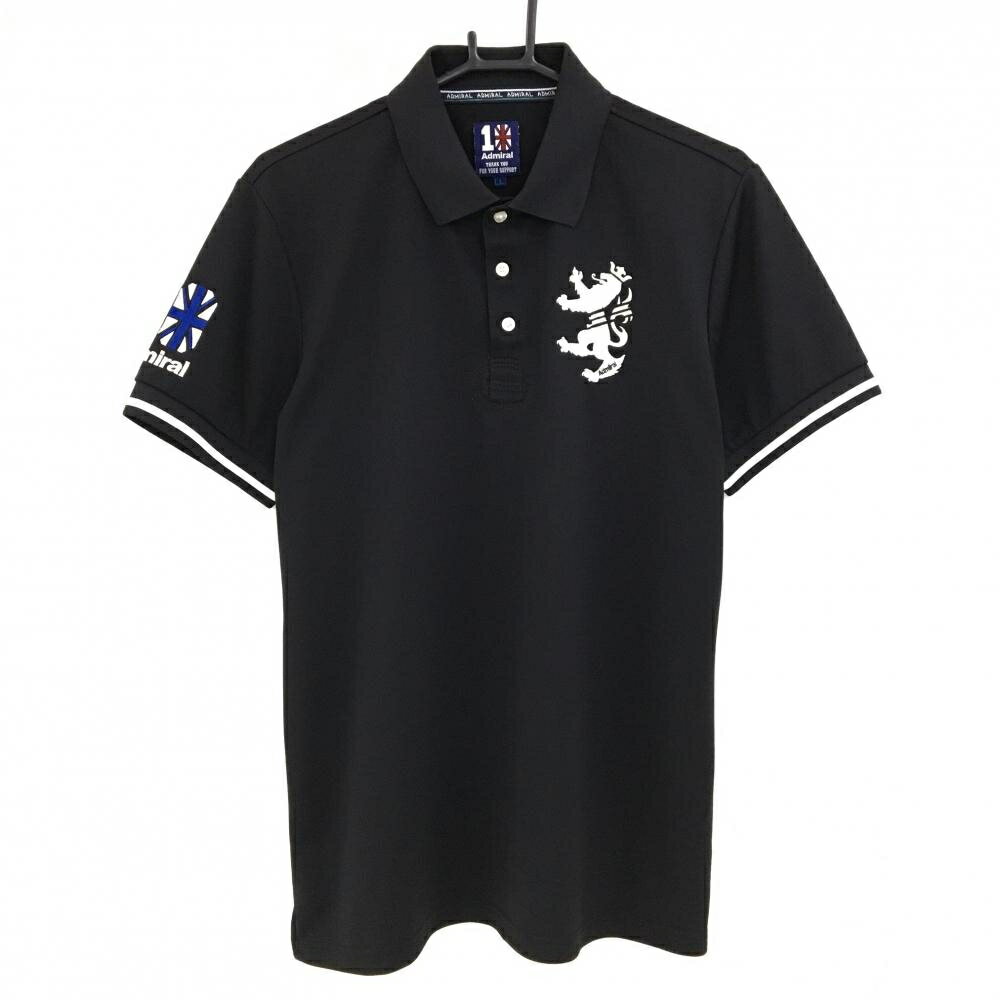 アドミラル 半袖ポロシャツ 黒 ロゴ刺しゅう メンズ LL ゴルフウェア Admiral
