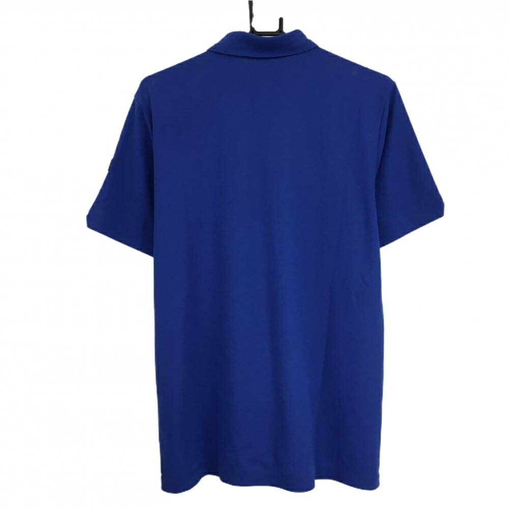【美品】カッパ 半袖ポロシャツ ブルー×白 ロゴ白 袖ワッペン メンズ O(XL) ゴルフウェア Kappa