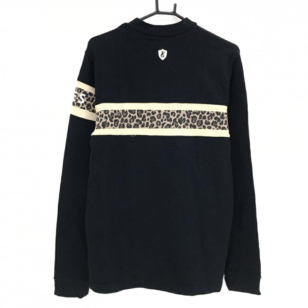 ジャックバニー トレーナー 黒×ブラウン 一部レオパード メンズ 5(L) ゴルフウェア Jack Bunny