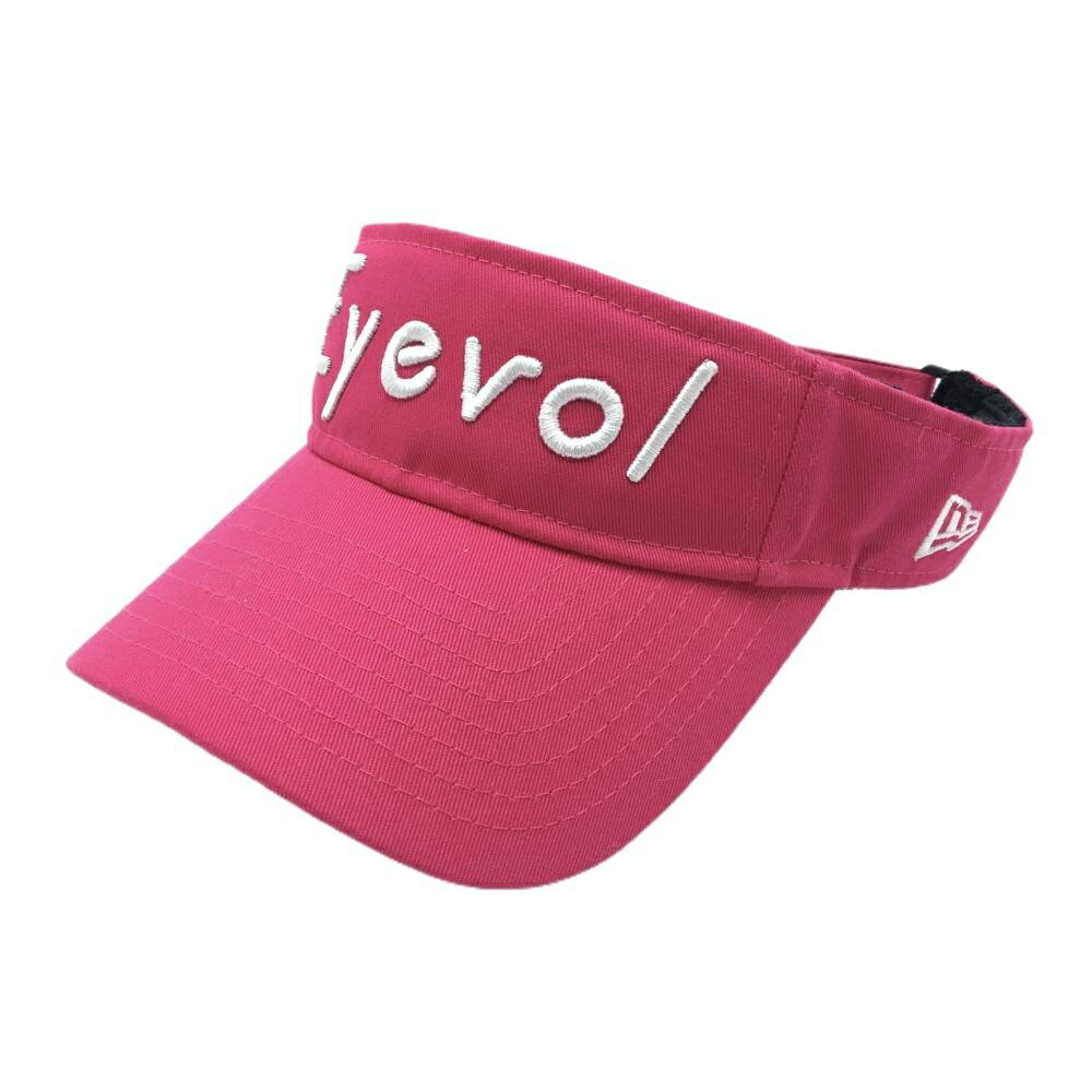 【超美品】ニューエラ サンバイザー ピンク×白 立体ロゴ刺しゅう 内側パイル地 ゴルフウェア New Era