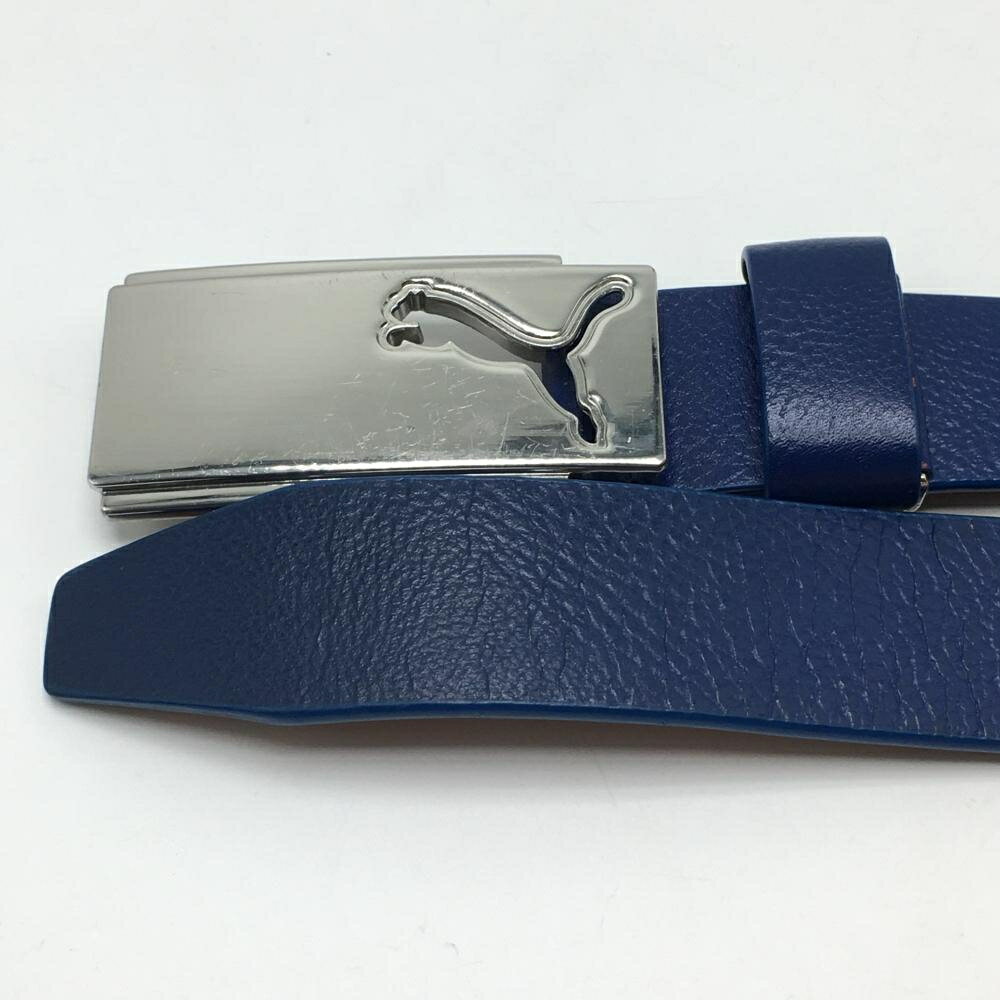 プーマ トップ式ベルト ブルー バックルロゴ メンズ ゴルフウェア PUMA