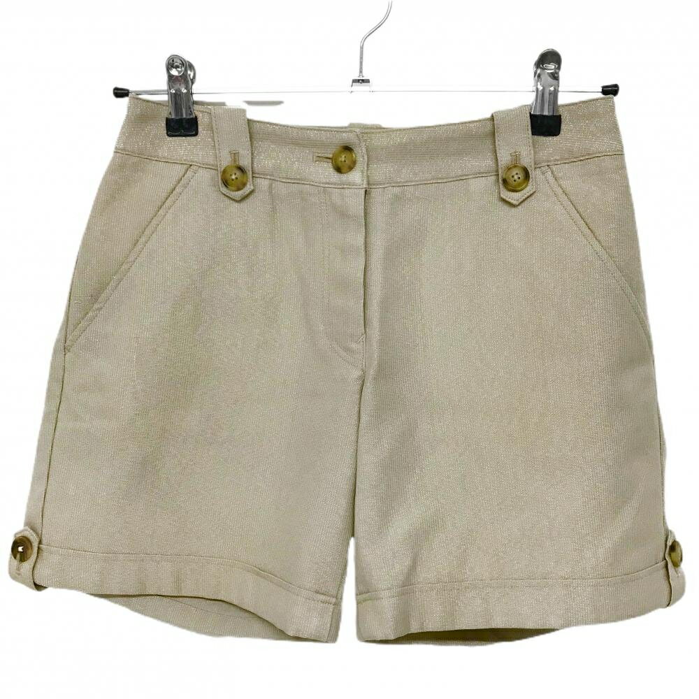 キャロウェイ ショートパンツ ベージュ ラメ ウール混　ポケ口 レディース SS ゴルフウェア Callaway