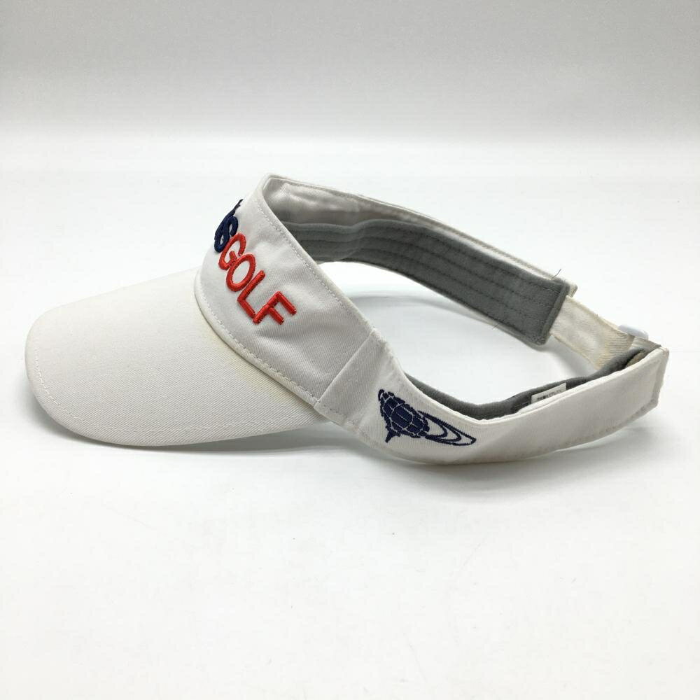 ビームスゴルフ サンバイザー 白×ネイビー 立体ロゴ ゴルフウェア BEAMS GOLF