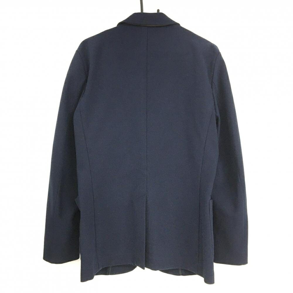 マンシングウェア テーラードジャケット ネイビー 無地 一部裏地チェック メンズ L ゴルフウェア Munsingwear